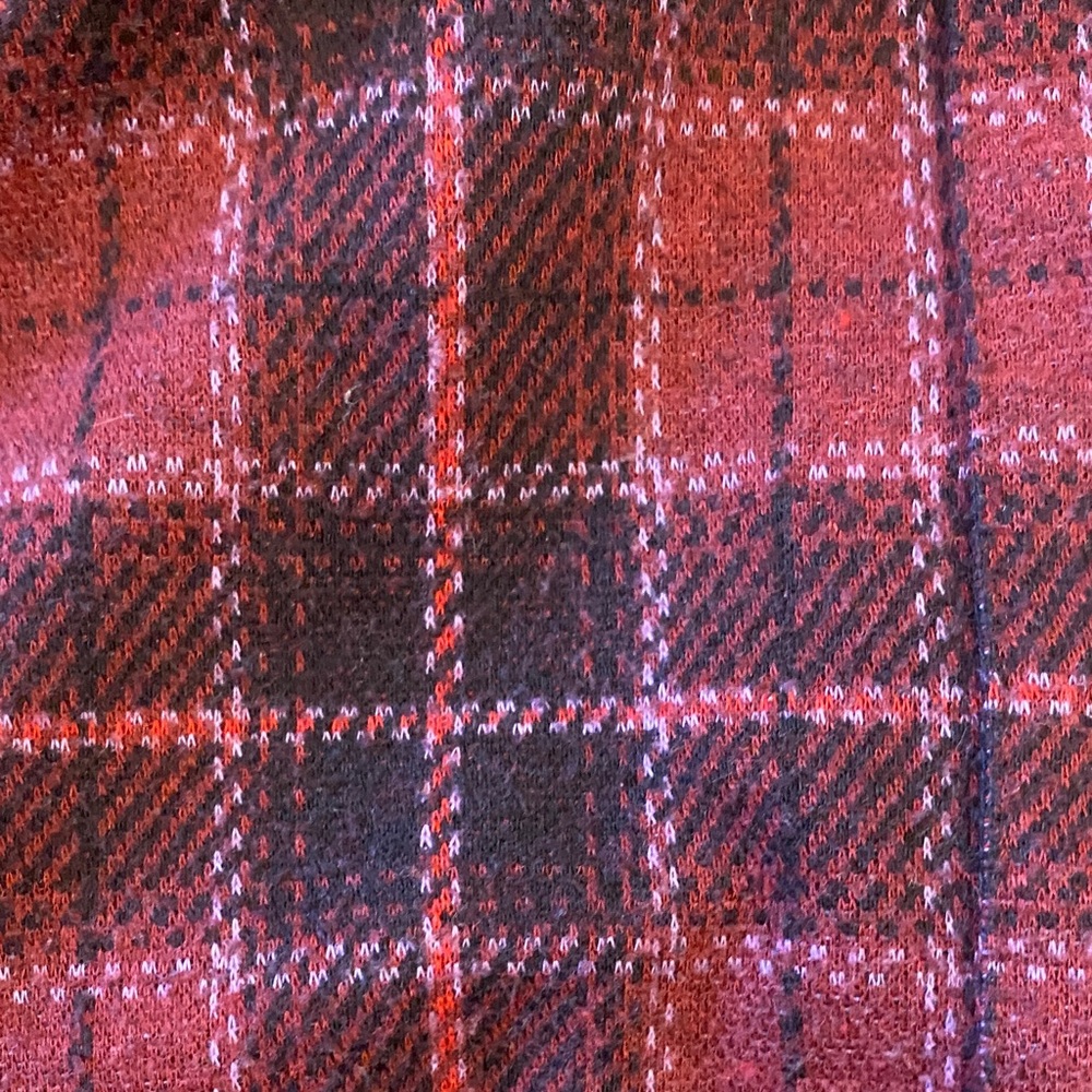 Chaps Plaid Trench Coat - Burgundy and Black size large - Picture 15 of 16